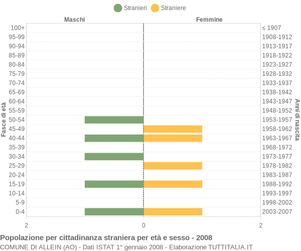 Grafico cittadini stranieri - Allein 2008