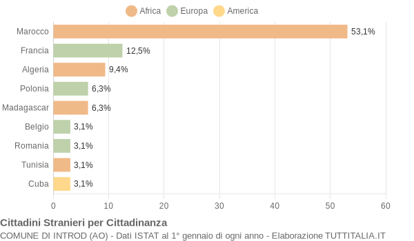 Grafico cittadinanza stranieri - Introd 2008