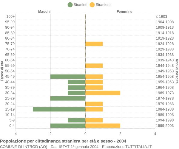 Grafico cittadini stranieri - Introd 2004