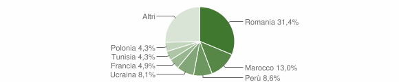 Grafico cittadinanza stranieri - Courmayeur 2015
