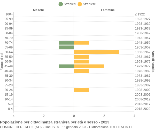 Grafico cittadini stranieri - Perloz 2023