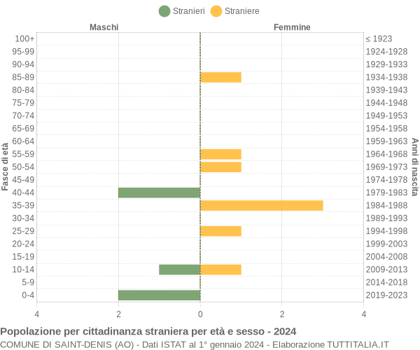 Grafico cittadini stranieri - Saint-Denis 2024