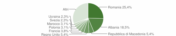 Grafico cittadinanza stranieri - Valtournenche 2010