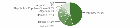 Grafico cittadinanza stranieri - Verrès 2007
