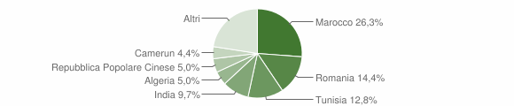 Grafico cittadinanza stranieri - Verrès 2015