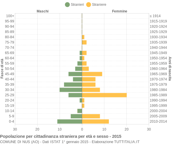 Grafico cittadini stranieri - Nus 2015