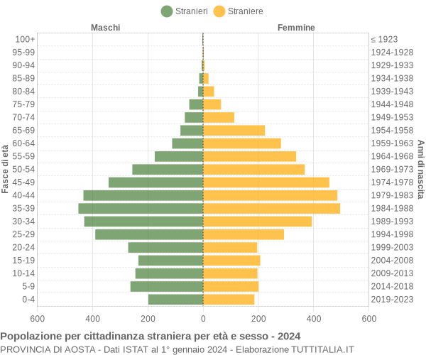 Grafico cittadini stranieri - 2024