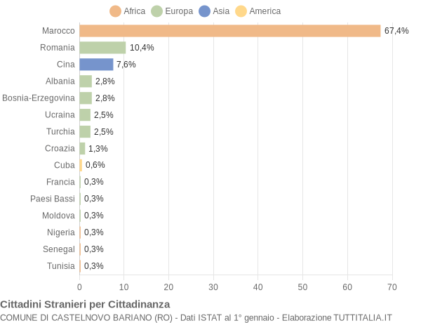 Grafico cittadinanza stranieri - Castelnovo Bariano 2021