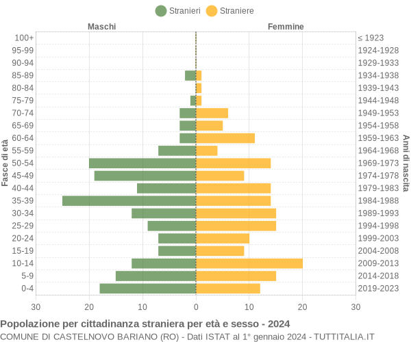 Grafico cittadini stranieri - Castelnovo Bariano 2024