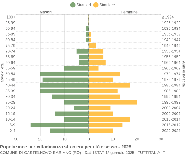 Grafico cittadini stranieri - Castelnovo Bariano 2025