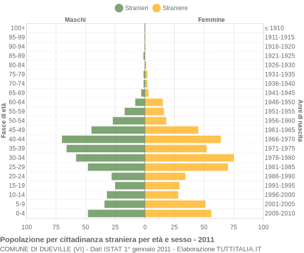 Grafico cittadini stranieri - Dueville 2011