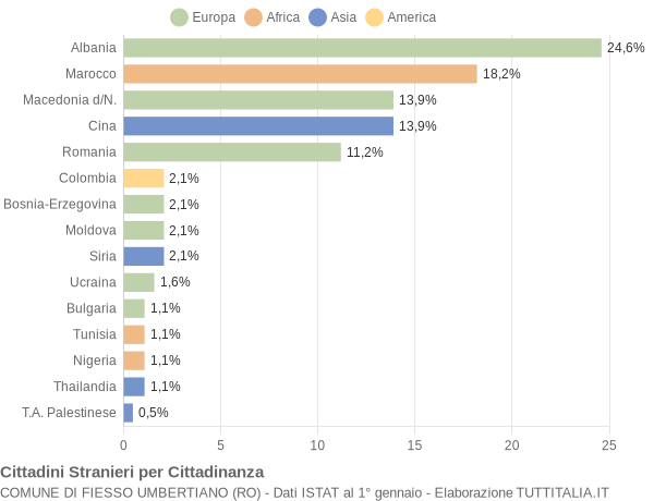 Grafico cittadinanza stranieri - Fiesso Umbertiano 2004