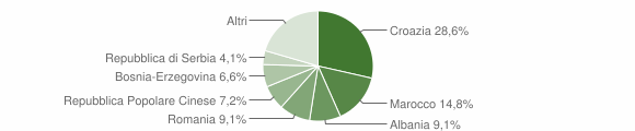 Grafico cittadinanza stranieri - Longarone 2011
