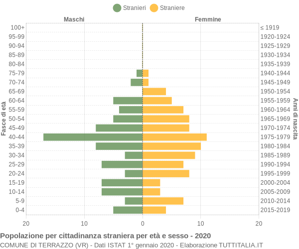 Grafico cittadini stranieri - Terrazzo 2020