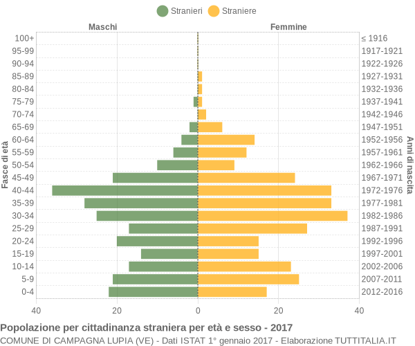 Grafico cittadini stranieri - Campagna Lupia 2017