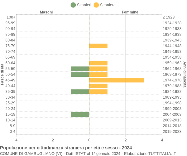 Grafico cittadini stranieri - Gambugliano 2024