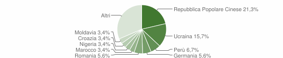 Grafico cittadinanza stranieri - Auronzo di Cadore 2005