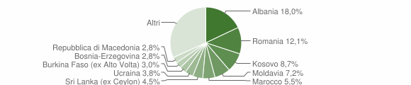 Grafico cittadinanza stranieri - Silea 2011