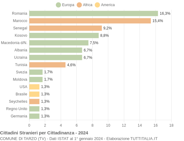 Grafico cittadinanza stranieri - Tarzo 2024