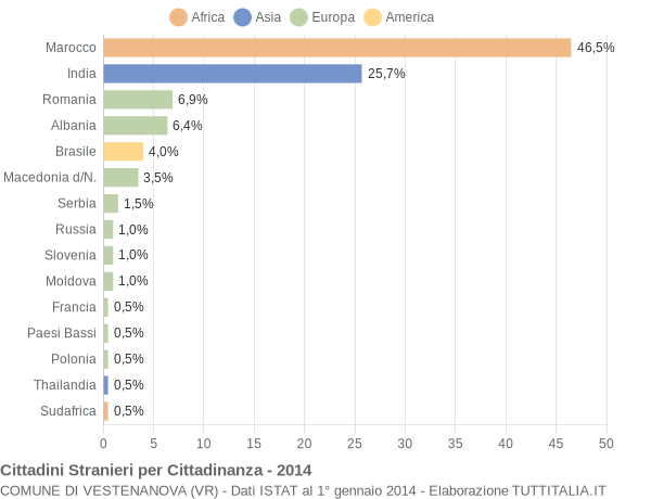 Grafico cittadinanza stranieri - Vestenanova 2014