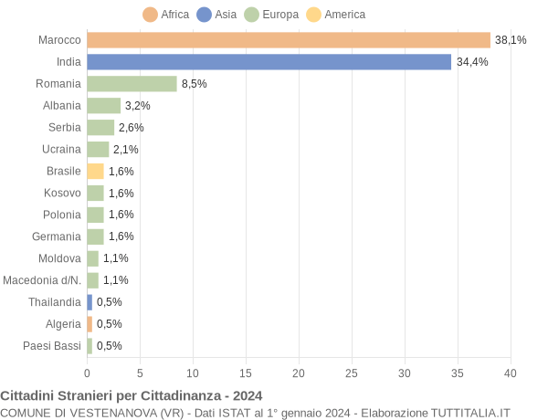 Grafico cittadinanza stranieri - Vestenanova 2024