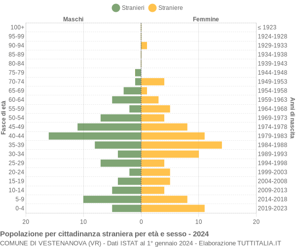 Grafico cittadini stranieri - Vestenanova 2024