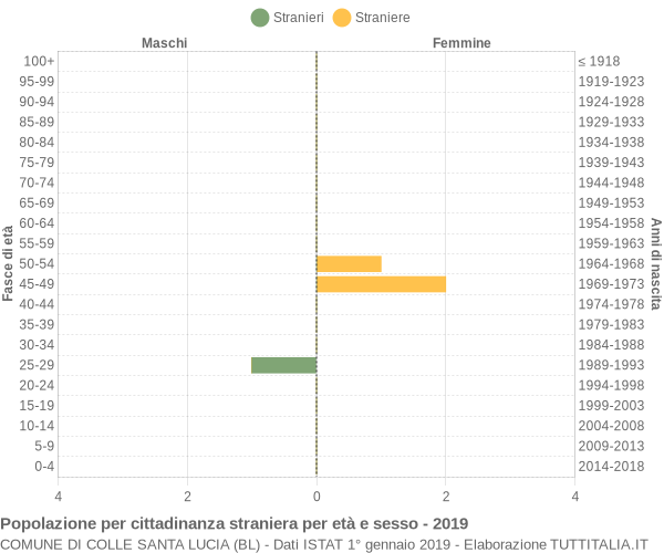 Grafico cittadini stranieri - Colle Santa Lucia 2019