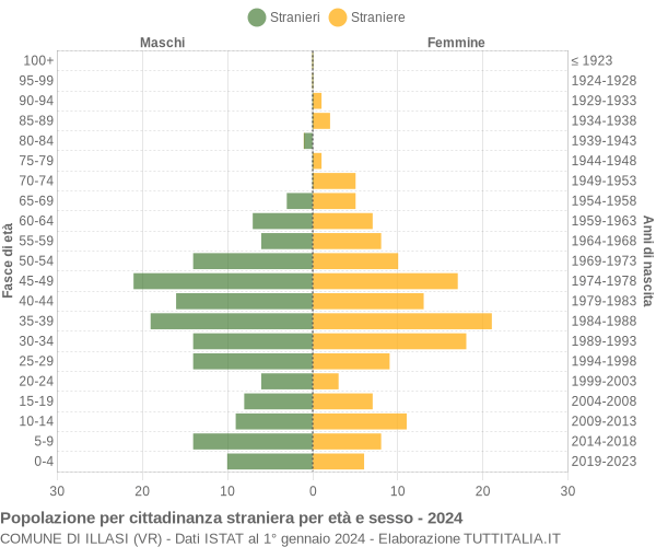 Grafico cittadini stranieri - Illasi 2024