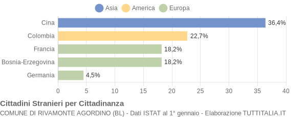 Grafico cittadinanza stranieri - Rivamonte Agordino 2006