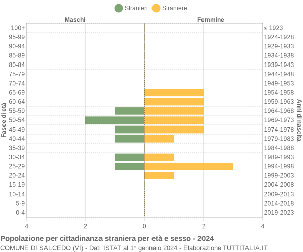 Grafico cittadini stranieri - Salcedo 2024