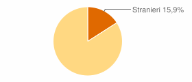 Percentuale cittadini stranieri Comune di Padova
