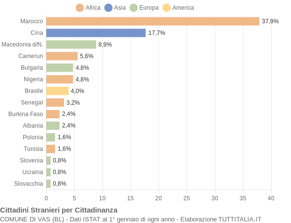 Grafico cittadinanza stranieri - Vas 2005