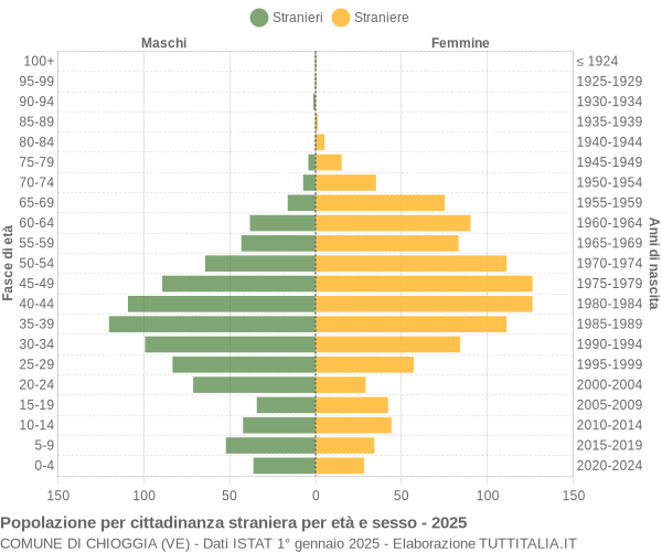 Grafico cittadini stranieri - Chioggia 2025