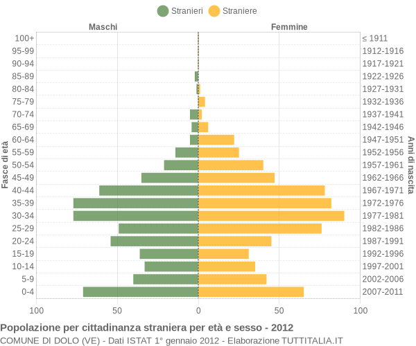 Grafico cittadini stranieri - Dolo 2012