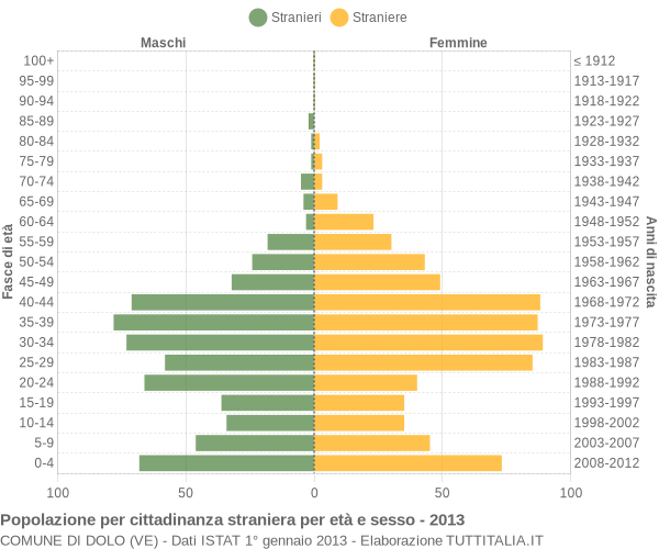 Grafico cittadini stranieri - Dolo 2013