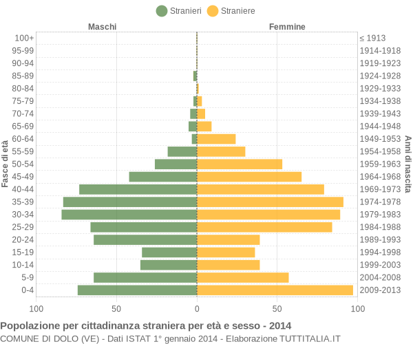 Grafico cittadini stranieri - Dolo 2014