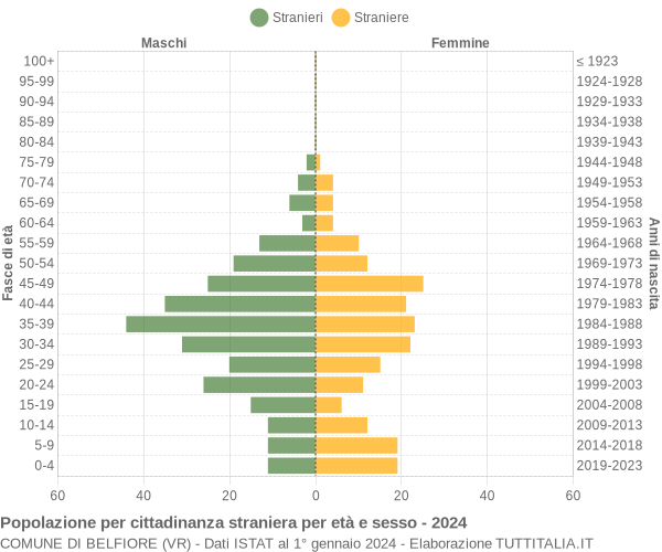 Grafico cittadini stranieri - Belfiore 2024