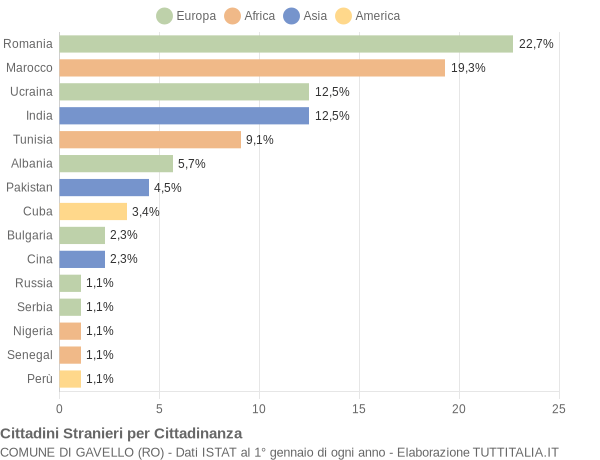 Grafico cittadinanza stranieri - Gavello 2019