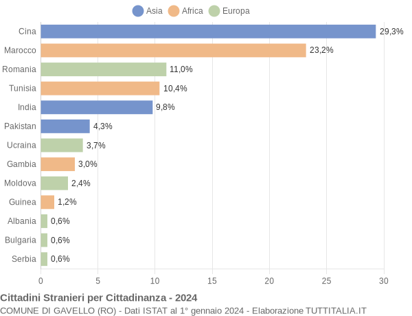 Grafico cittadinanza stranieri - Gavello 2024