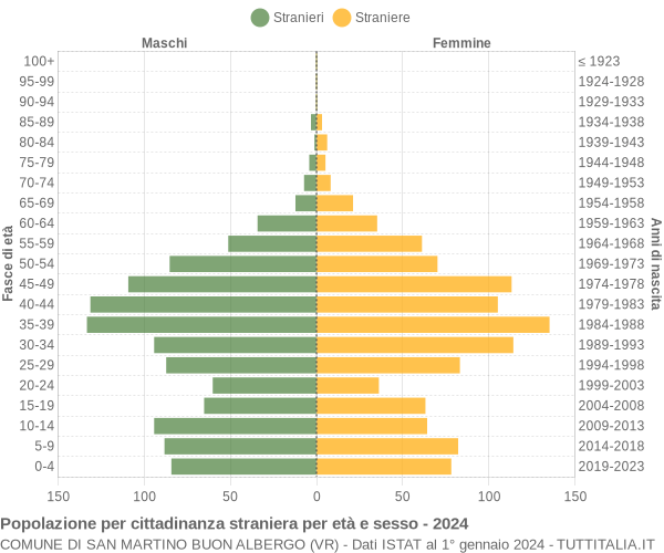 Grafico cittadini stranieri - San Martino Buon Albergo 2024