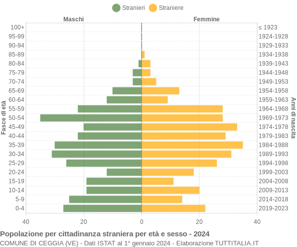 Grafico cittadini stranieri - Ceggia 2024