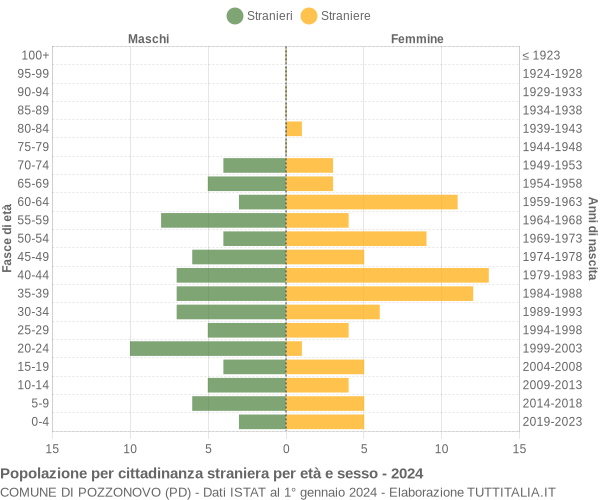 Grafico cittadini stranieri - Pozzonovo 2024