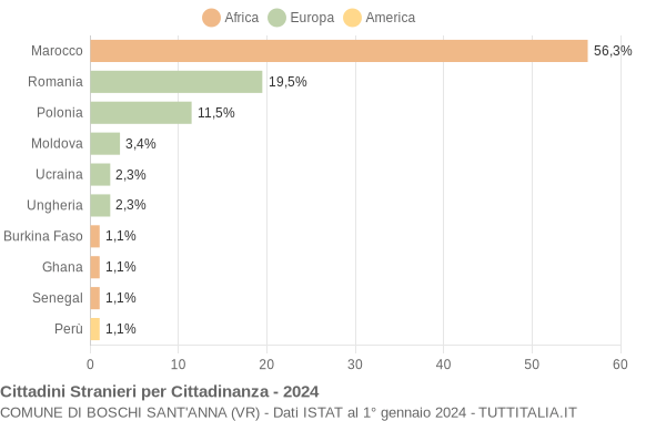 Grafico cittadinanza stranieri - Boschi Sant'Anna 2024