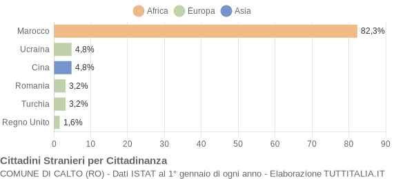 Grafico cittadinanza stranieri - Calto 2006