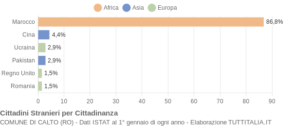 Grafico cittadinanza stranieri - Calto 2007