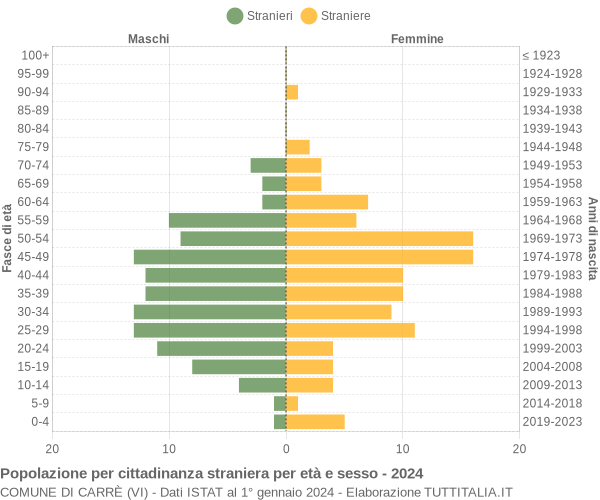 Grafico cittadini stranieri - Carrè 2024