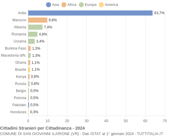 Grafico cittadinanza stranieri - San Giovanni Ilarione 2024