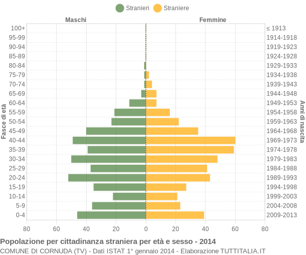 Grafico cittadini stranieri - Cornuda 2014