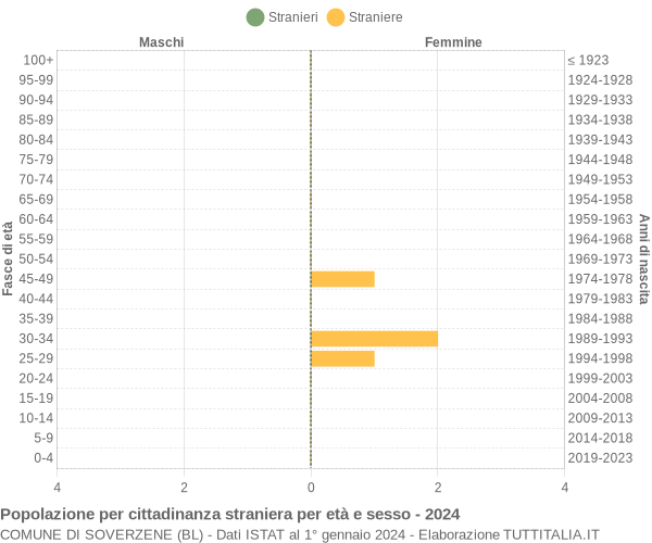 Grafico cittadini stranieri - Soverzene 2024