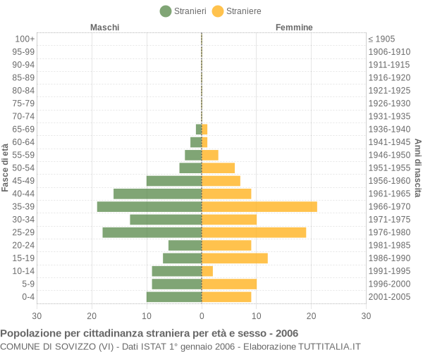 Grafico cittadini stranieri - Sovizzo 2006